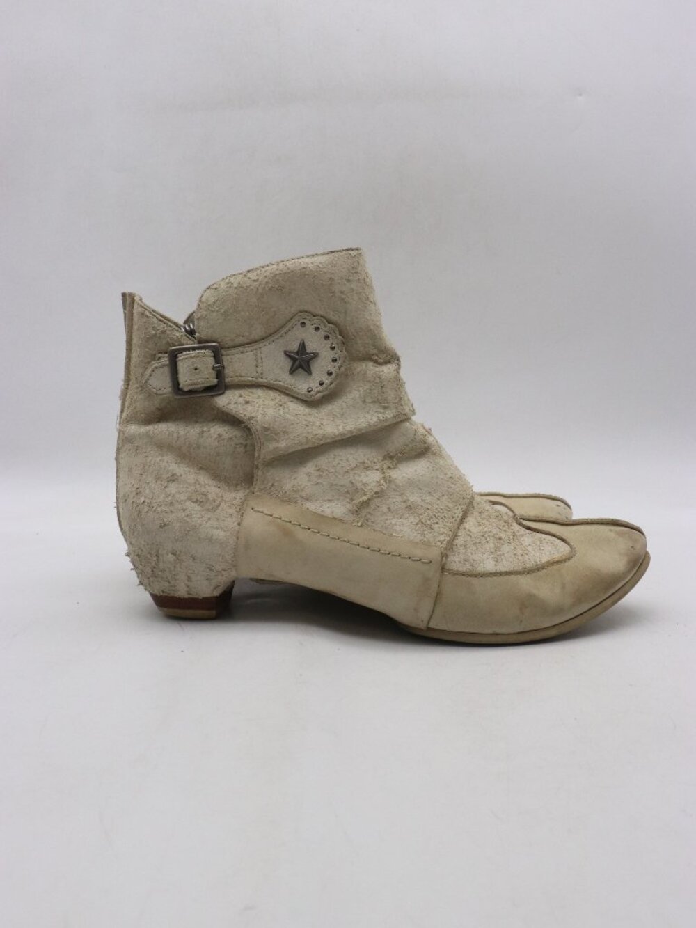 Vintage Y2K Diesel Bandeeno Bootie Women's Size 8 Beige Leather Ankle Boots